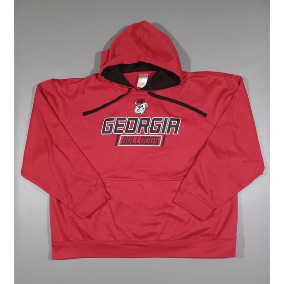 Georgia Bulldogs Hoodie Mens XL Red Pullover Dri Fit Russell‎ Athletic - Picture 1 of 6